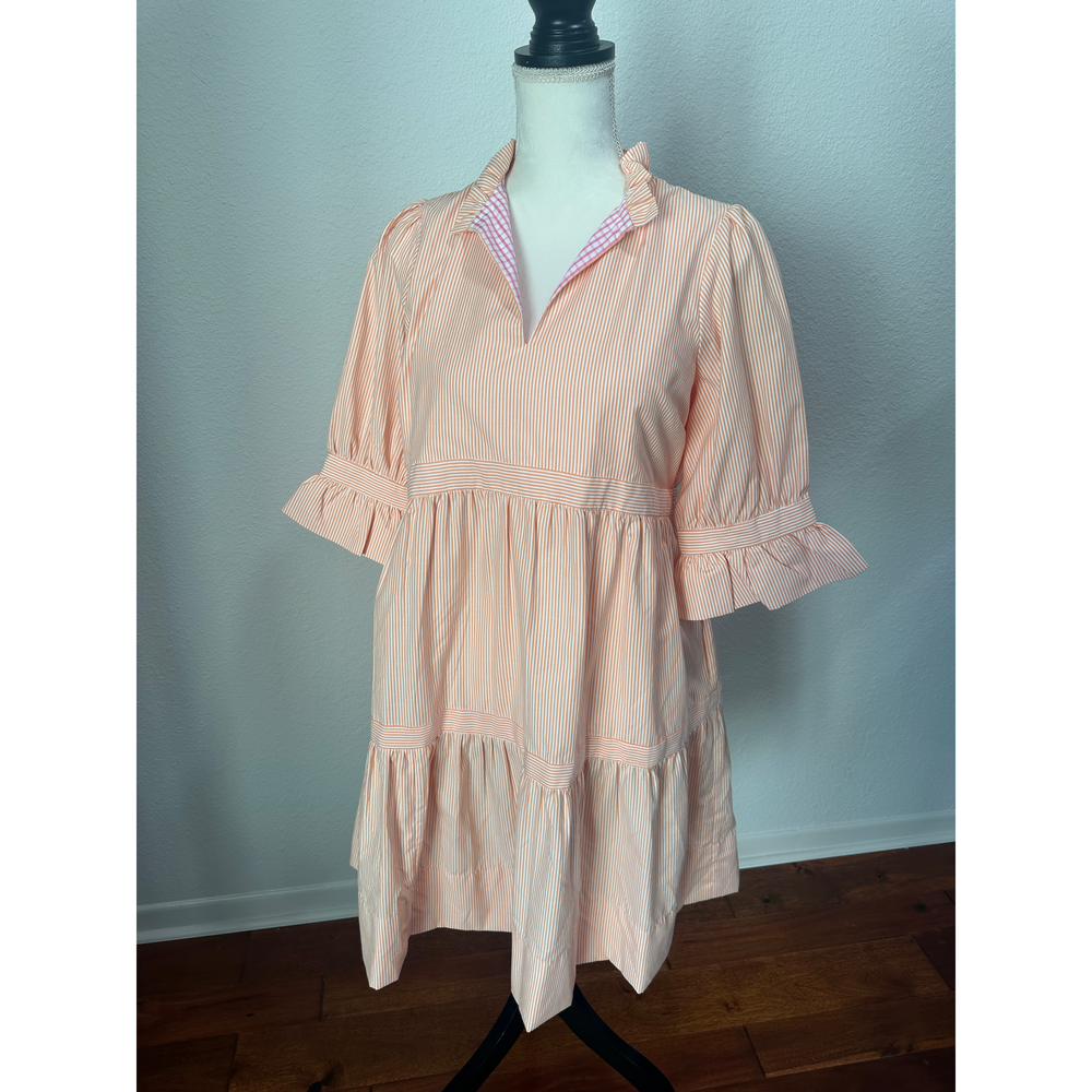 Gretchen Scott Teardrop Dress NWT | Orange & White Stripe | Size Small | Pockets